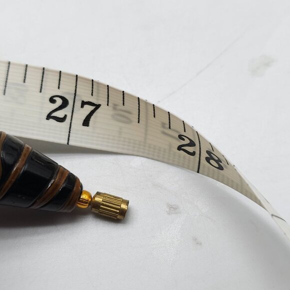 Handcrafted Multicolor Glass Bead Bamboo Necklace With Gold Accents - Picture 6 of 6